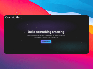 Cosmic Hero Particles - Hero component preview