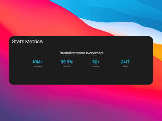 Stats & Metrics Display - Analytics component preview