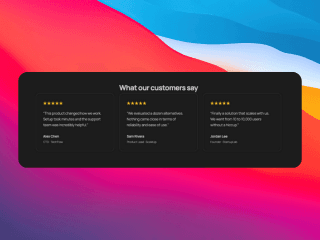 Customer Testimonials - Social Proof component preview