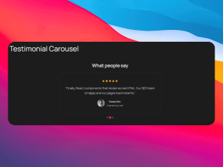 Testimonial Carousel - Carousel component preview